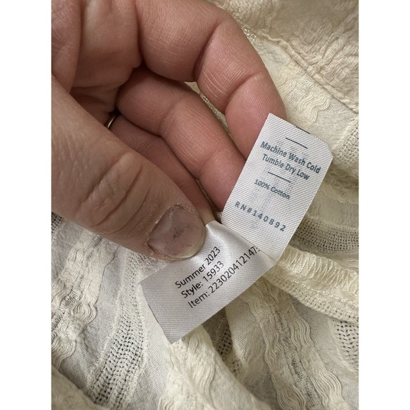 Marine Layer Women’s Small Dakota Peasant Blouse in Ivory Embroidered Boho C04 - Picture 8 of 9